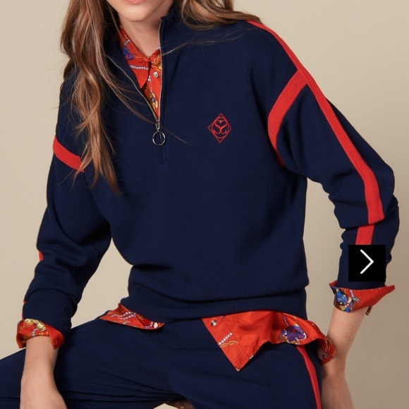 🚫SOLD❌ Sandro Paris Blue Turtleneck Sweatshirt - Picture 6 of 7